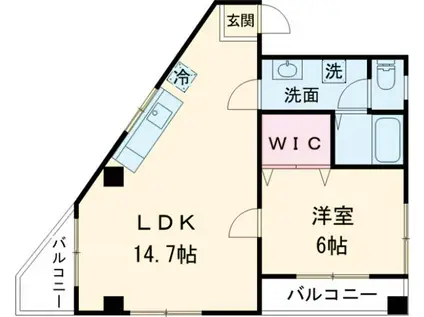 センターパーク平井Ⅵ(1LDK/4階)の間取り写真