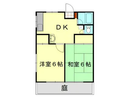 サンライズハイツ(2DK/2階)の間取り写真