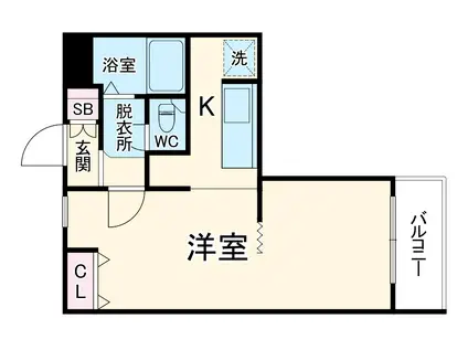 ウインベルデュエット鴨居第1(1K/4階)の間取り写真