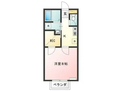 駒形ハイツ(1K/1階)の間取り写真