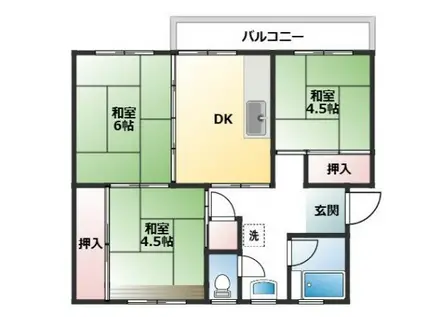 花見川団地7街区19号棟(3K/5階)の間取り写真