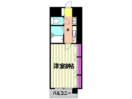 GRASS SQUARE 六番館(1K/14階)の間取り写真