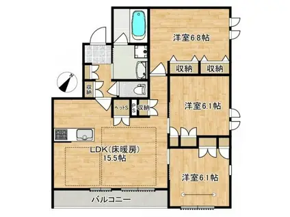 MGRISE(3LDK/3階)の間取り写真