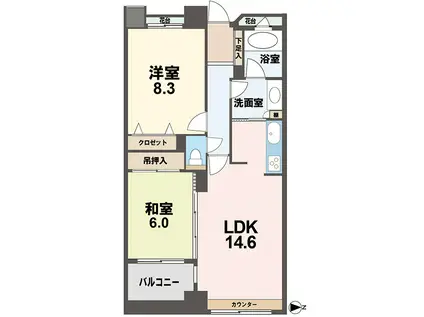 アパガーデンズ高崎駅前(2LDK/3階)の間取り写真