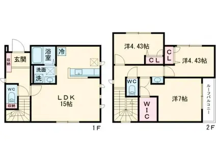 東武鉄道東上線 大山駅(東京) 徒歩11分 2階建 新築(3LDK)の間取り写真