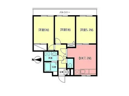 メゾン・フリーダム(3DK/2階)の間取り写真