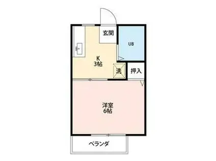 サンシティ嶺田A(1K/2階)の間取り写真