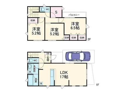 つくばエクスプレス 流山セントラルパーク駅 徒歩24分 2階建 築3年(3SLDK)の間取り写真