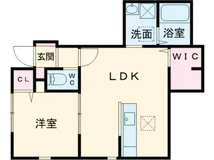 築浅住戸(1SLDK/1階)の間取り写真