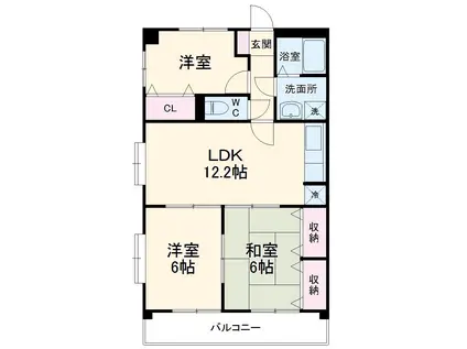 グランドリヴィエール美しが丘(3LDK/3階)の間取り写真