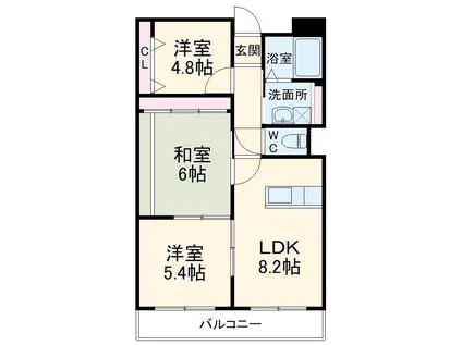ラフィーネ南豊中(3LDK/3階)の間取り写真