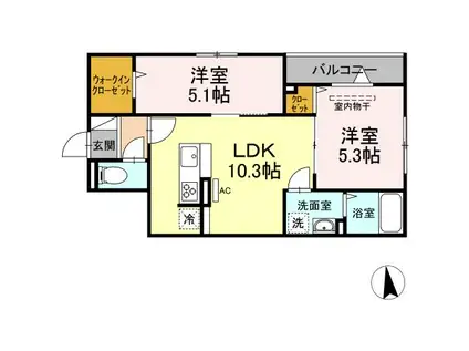 セレスティア東葛西Ⅱ(2LDK/3階)の間取り写真