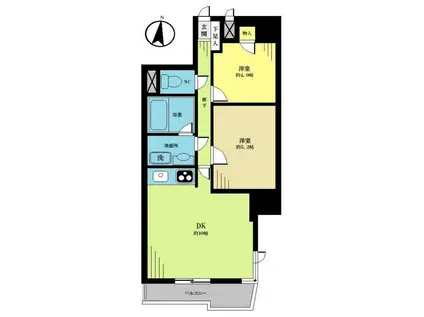ライオンズマンション新小岩第6(2LDK/12階)の間取り写真