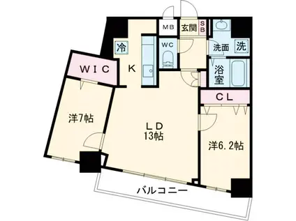 BLESS志村坂上(2LDK/2階)の間取り写真