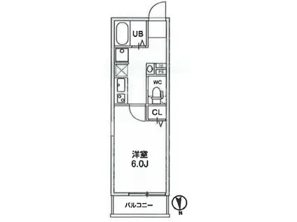 TS CUORE馬込Ⅰ(1K/3階)の間取り写真