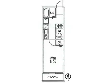 TS CUORE馬込Ⅰ(1K/3階)の間取り写真