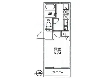 TS CUORE馬込Ⅰ(1K/3階)の間取り写真