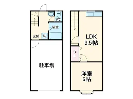 大枝南町ガレージリノベテラス(1LDK)の間取り写真