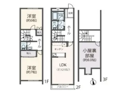 高石4丁目テラスハウス(2SLDK/1階)の間取り写真
