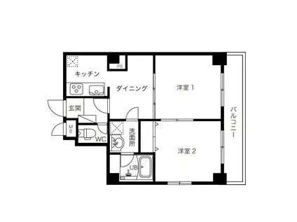 DELCCS早稲田Ⅳ(2DK/5階)の間取り写真