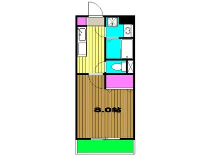 メアリー(1K/3階)の間取り写真