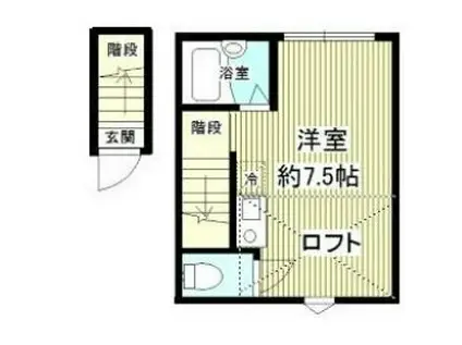 リンピエサ(ワンルーム/2階)の間取り写真