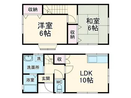 遠州鉄道 助信駅 徒歩53分 1階建 築27年(2LDK)の間取り写真