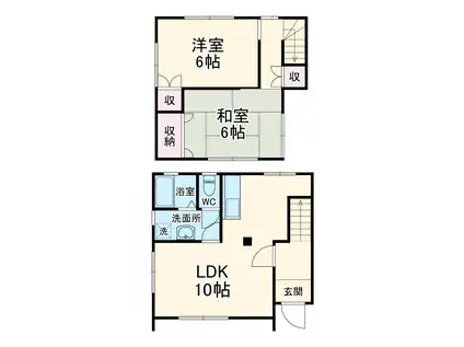 遠州鉄道 助信駅 徒歩53分 2階建 築27年(2LDK)の間取り写真