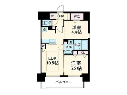 アーバネックス梅田中崎町II(2LDK/7階)の間取り写真