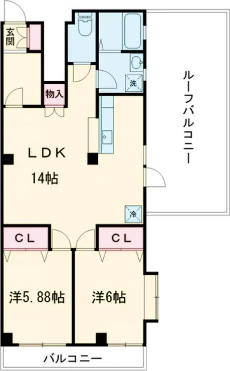 クローバーハイム5 4階階 間取り