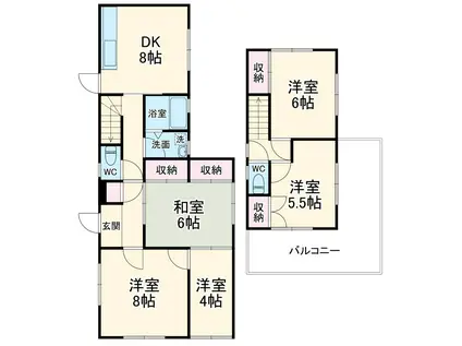 東海道本線 二宮駅 徒歩19分 2階建 築52年(4SDK)の間取り写真