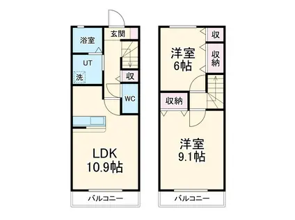 CASA MAR GRANDEⅢ(2LDK/1階)の間取り写真