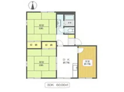 サンベルテ戸塚(3DK/1階)の間取り写真