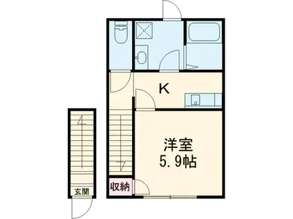 HOUSEKUL-S4(1K/2階)の間取り写真