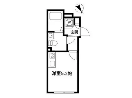 アルティローザ笹塚(1K/2階)の間取り写真