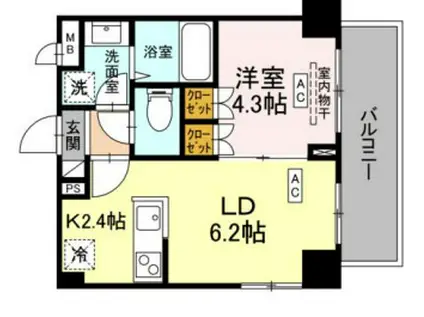 ロイジェント西新井(1LDK/2階)の間取り写真