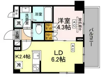 ロイジェント西新井(1LDK/5階)の間取り写真