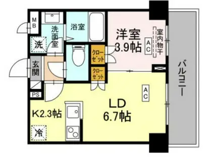 ロイジェント西新井(1LDK/5階)の間取り写真