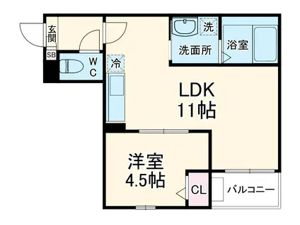 JACK OHATA(1LDK/1階)の間取り写真