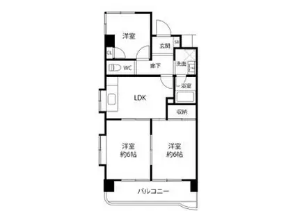 テラスレジデンス名古屋星崎(2LDK/3階)の間取り写真