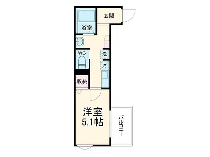 MELLAS日進Ⅲ(1K/1階)の間取り写真