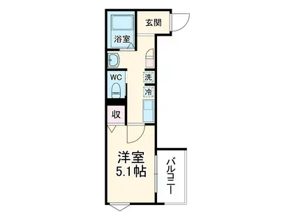 MELLAS日進Ⅲ(1K/3階)の間取り写真