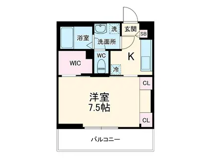 リブリ・宮Ⅱ(1K/3階)の間取り写真