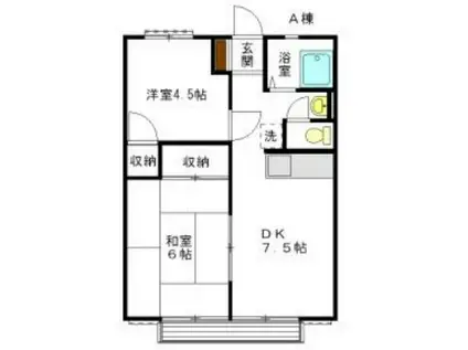 コーポ諏訪A(2DK/1階)の間取り写真