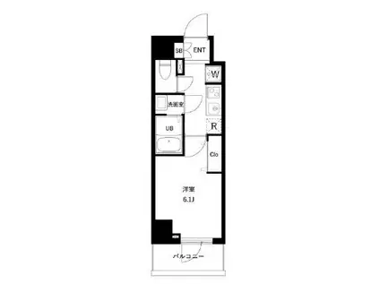 アーバンパーク南行徳レジデンス(1K/2階)の間取り写真