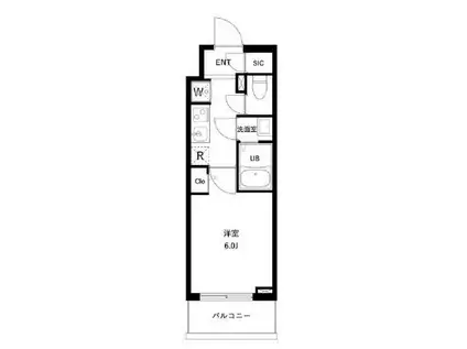 アーバンパーク南行徳レジデンス(1K/6階)の間取り写真