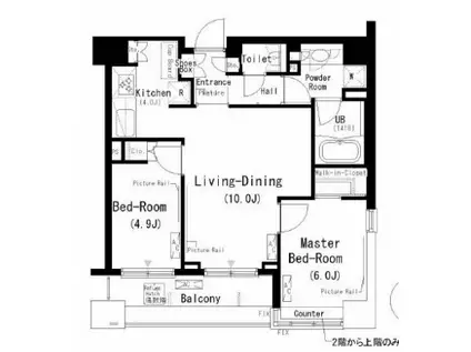 パークキューブ代々木富ヶ谷(2LDK/8階)の間取り写真