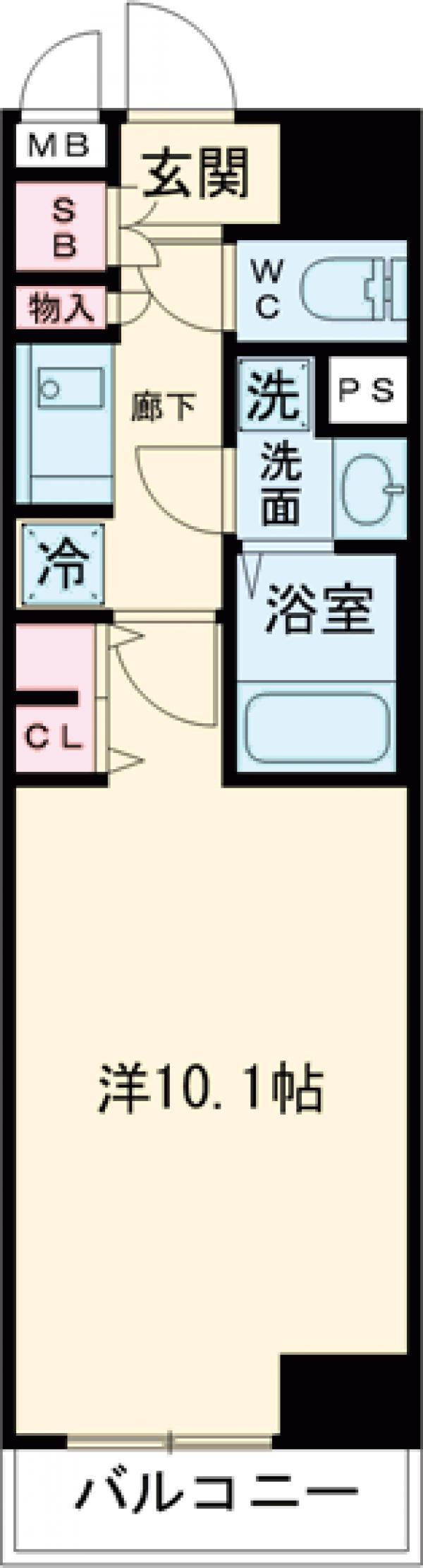メインステージ浅草橋駅前(1K/2階)の間取り写真
