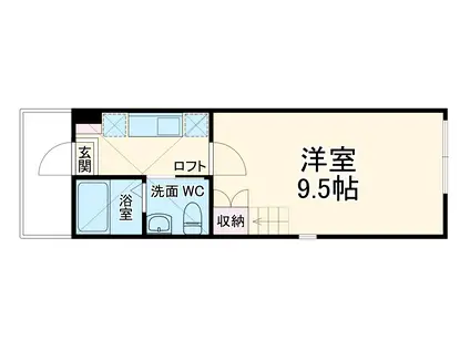 SETI・GORGE 馬場町(1K/2階)の間取り写真