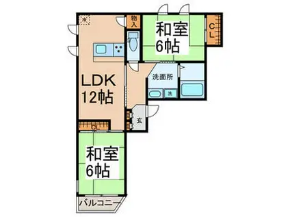 ファミール森後(3LDK/5階)の間取り写真